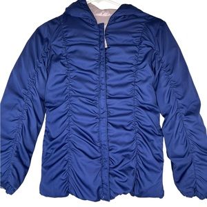 Lands' End Kids Down Reversible Jacket Size Kids Medium 10-12